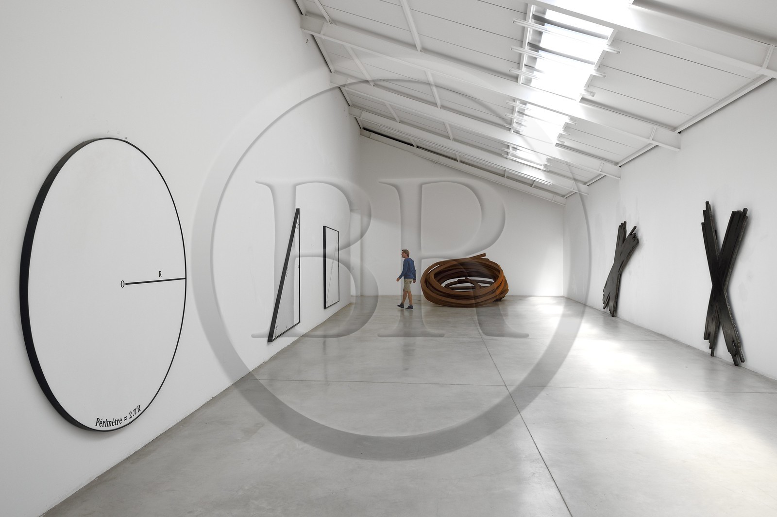 France, Var, Le Muy, Fondation Bernar Venet, Venet paintings in the former factory converted into an exhibition hall