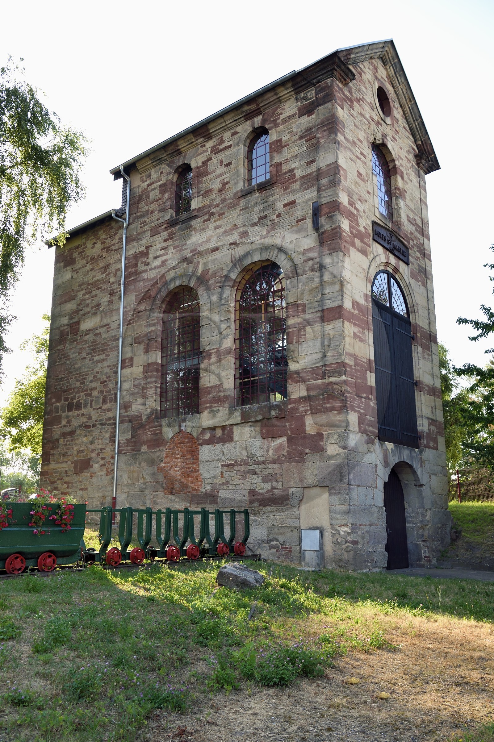 France, Moselle (57), Stiring-Wendel, le puits Sainte-Marthe daté de 1849-1852 est l'un des plus anciens chevalements houillers maçonnés subsistant en France