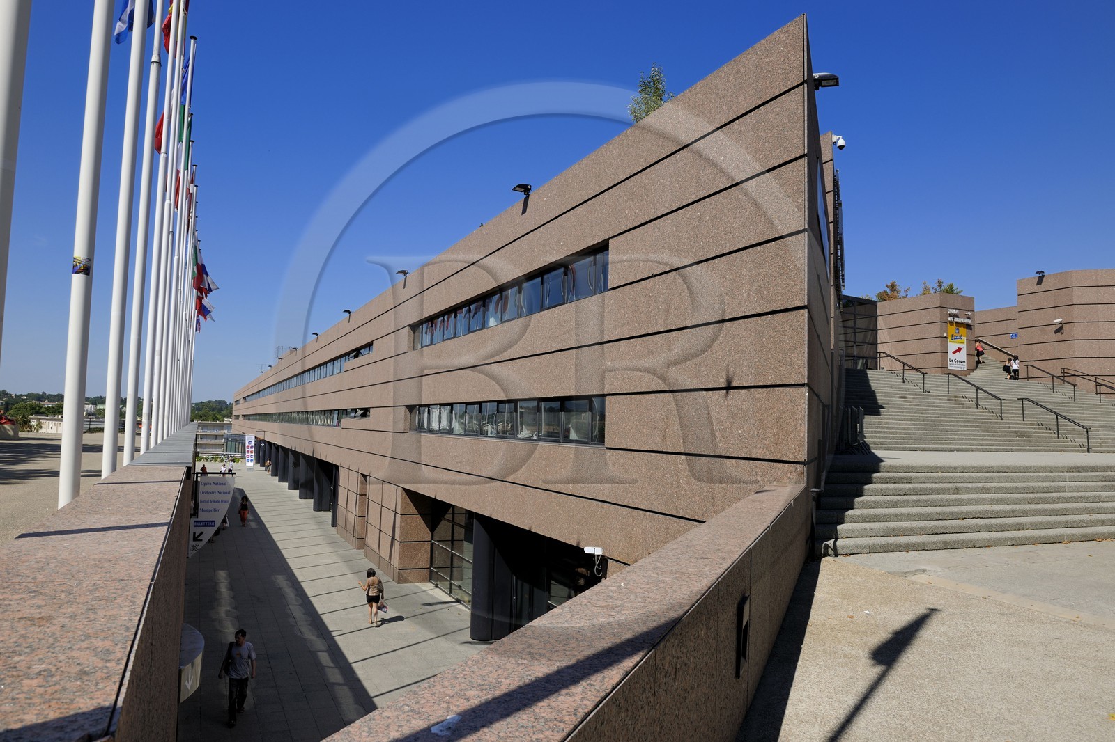 France, Hérault (34), Montpellier, le Corum de l'architecte Claude Vasconi