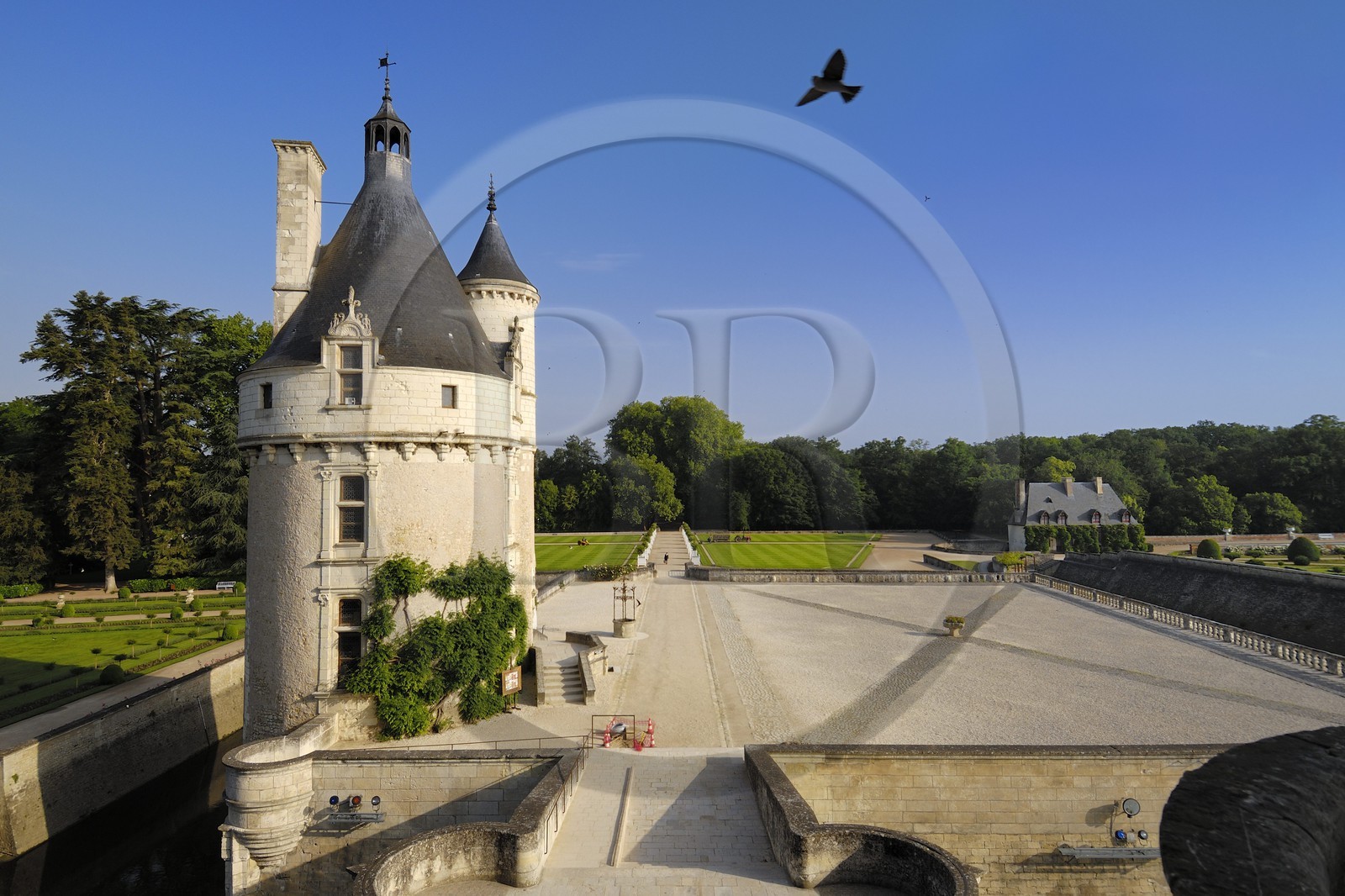 France, Indre et Loire, Chateau de Chenonceau of Renaissance style built between 1513 and 1522, the tour des Marques