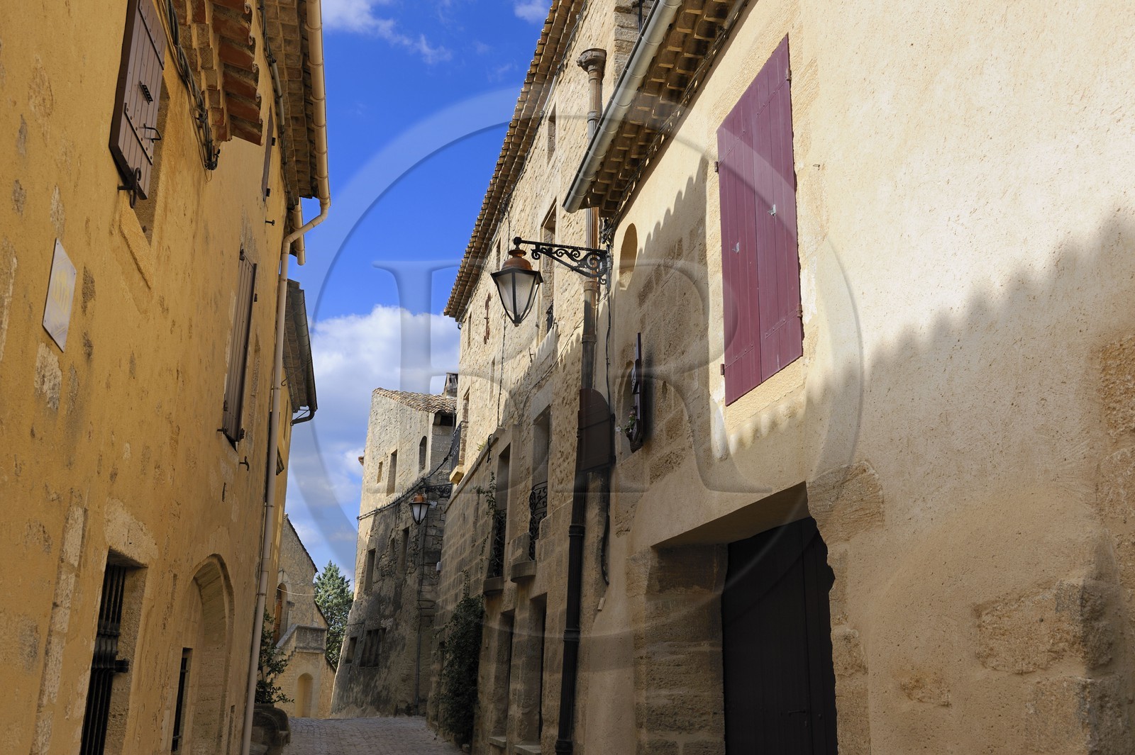 France, Gard, region of the Pays d'Uzege, Castillon-du-Gard, narrow street of the old village