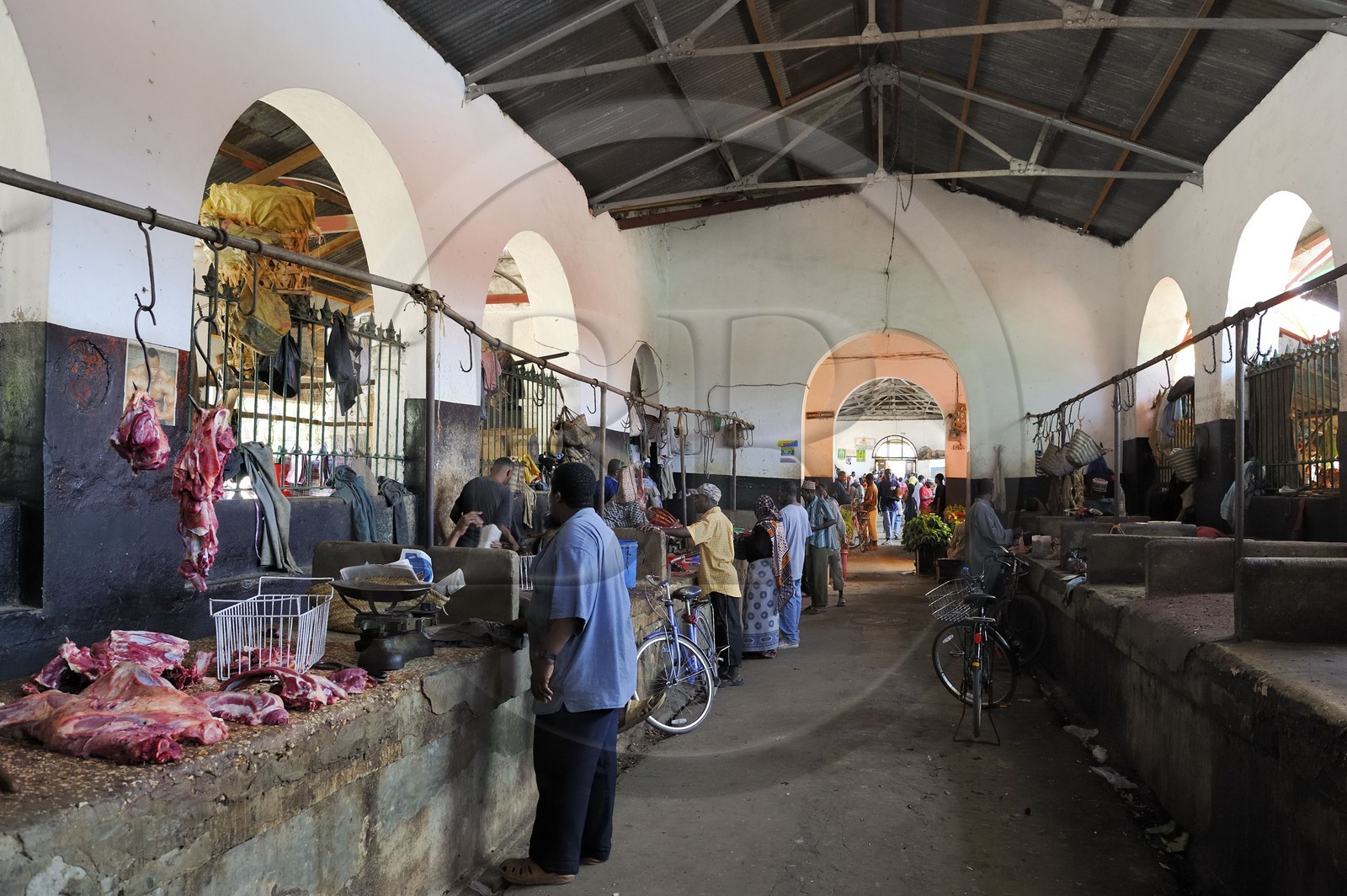 Tanzania, Zanzibar Archipelago, Unguja island (Zanzibar), Stone Town, listed as World Heritage by UNESCO, Darajani market, meat stall