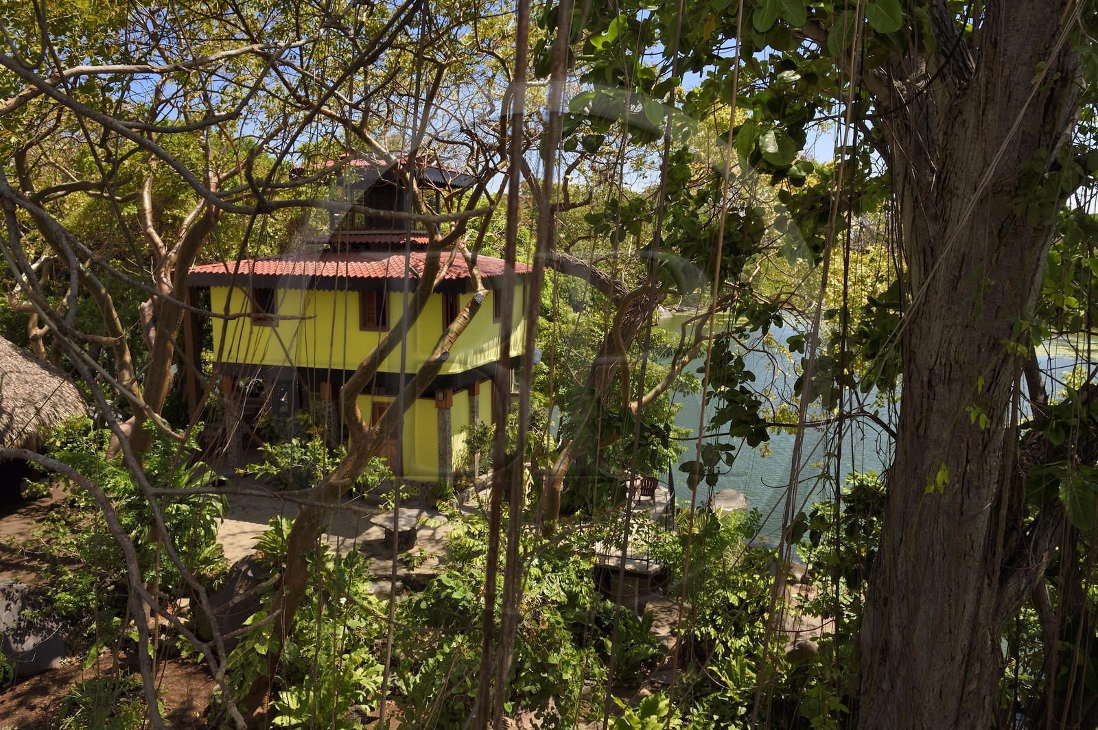 Nicaragua, Lac Nicaragua, Las Isletas de Granada, isla Zopango, chambre d'hôte (NicarAgua Dulce)