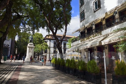 Portugal, Madeira Island, Funchal, statue of the Captain of the Caravels Zarco who discovered the Island