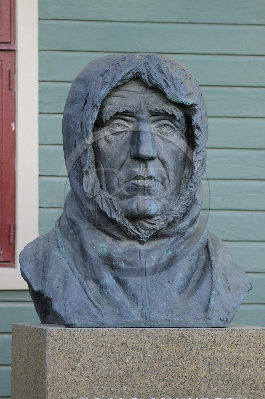 Norway, Troms County, Tromso, statue of the polar explorer Amundsen