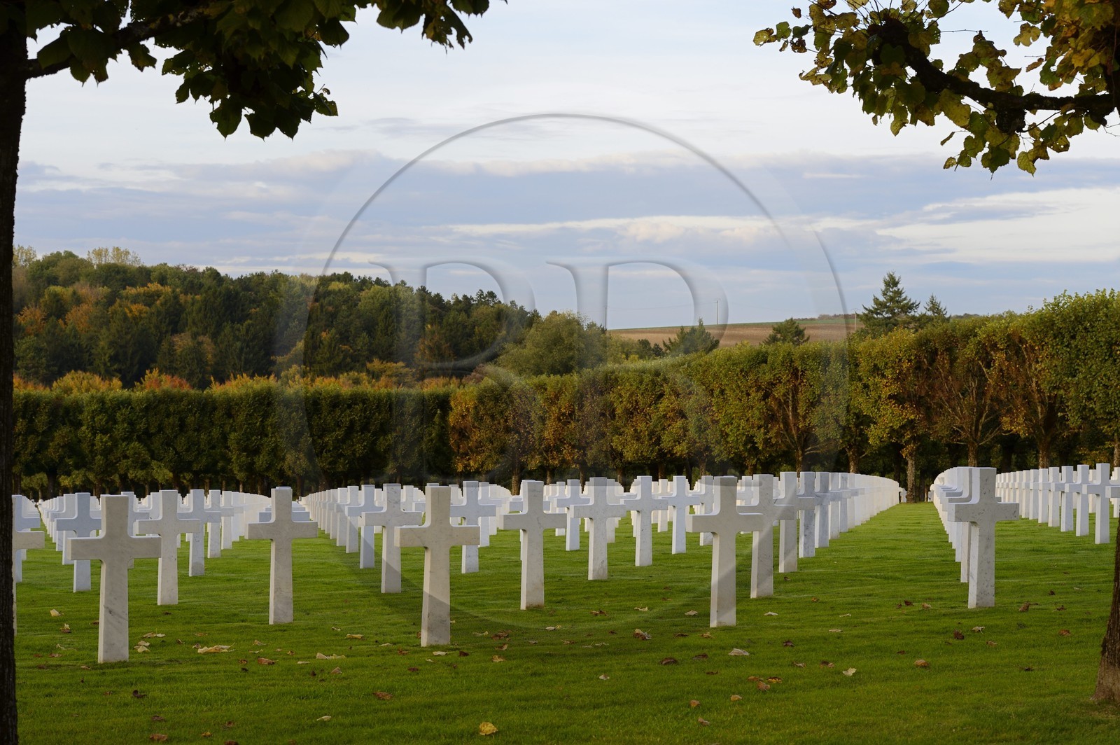 France, Meuse (55), le cimetière américain de Romagne-sous-Montfaucon, 14 246 américains ayant combattu lors de la Première Guerre mondiale y sont enterrés