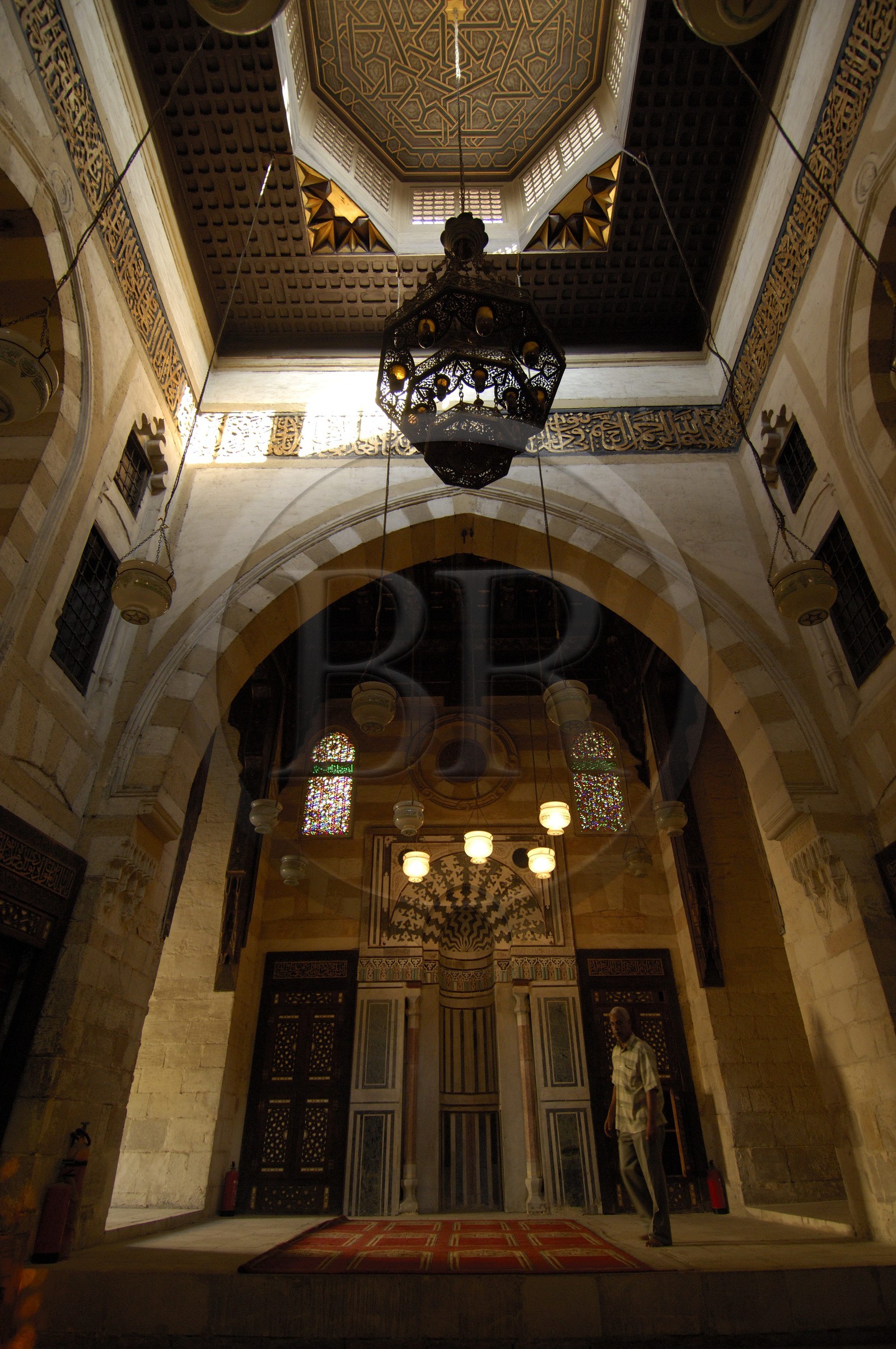 Egypte, Le Caire, intérieur de la Mosquée El-Azhar