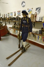 France, Moselle, Veckring, Maginot Line, Hackenberg Fortress, presentation of equipment and uniforms in the museum, french chasseur alpin
