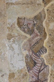 France, Loir-et-Cher (41), Montoire-sur-le-Loir, la chapelle Saint-Gilles, fresques romanes réalisées entre le XIe et le XIIIe siècle