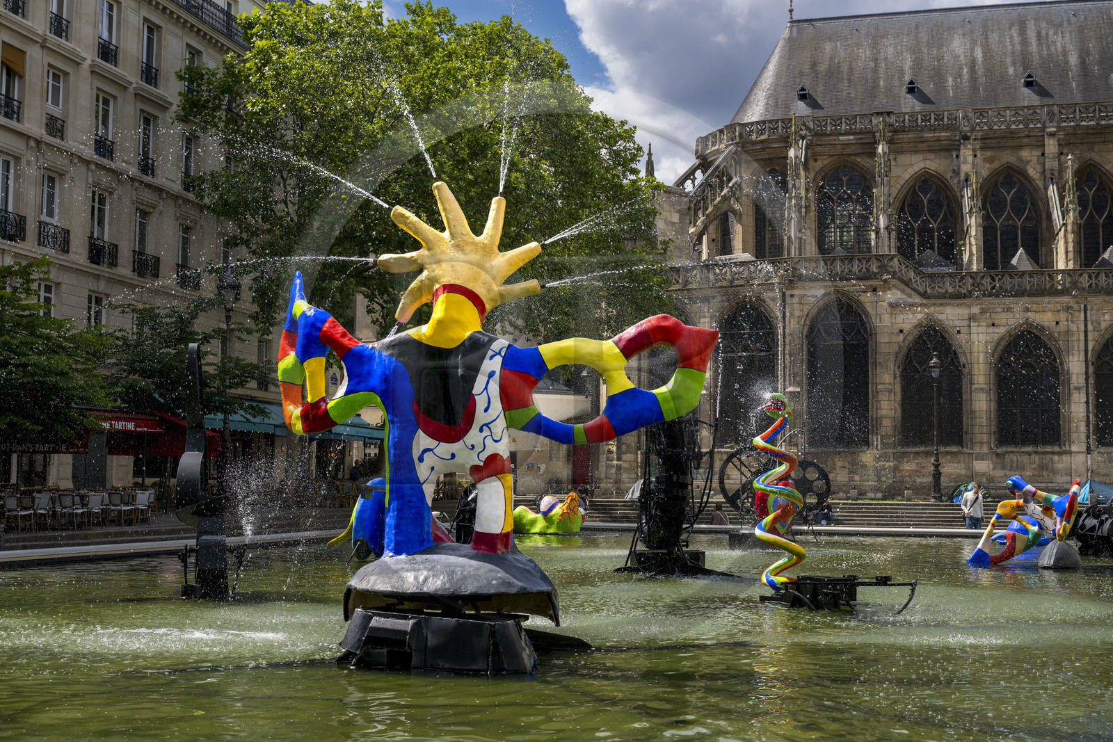 France, Paris (75), quartier des Halles  Beaubourg, la fontaine Stravinsky de Jean Tinguely et Niki de Saint Phalle