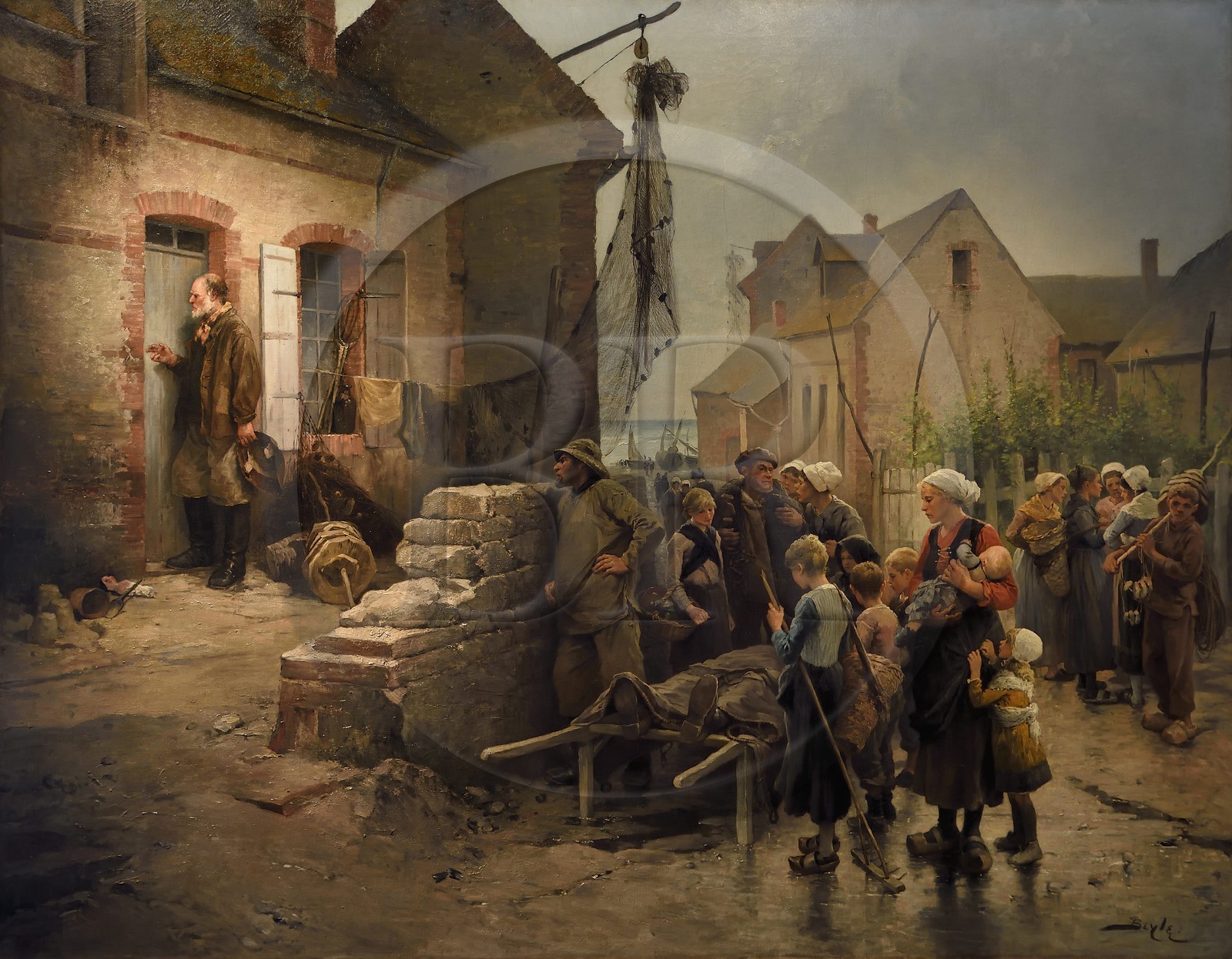 France, Seine-Maritime (76), Pays de Caux, Côte d'Albâtre, Les Pêcheries - Musée de Fécamp, La Mauvaise Nouvelle (1885) de Pierre-Marie Beyle