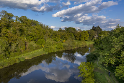 France, Vendée (85), Saint-Aubin-des-Ormeaux, la vallée de la Sèvre Nantaise (vue aérienne)
