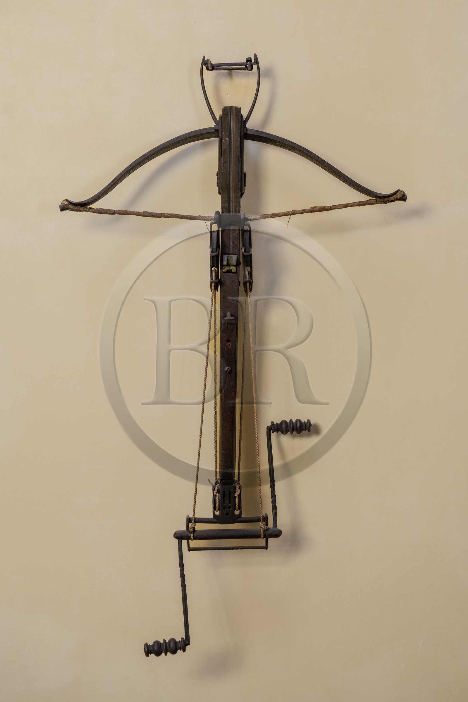 Italy, Liguria, Genoa, Castello d'Albertis Museo delle Culture del Mondo, castle of Enrico Alberto D'Albertis, Genoese explorer, navigator and travel writer (1846-1932), compound crossbow