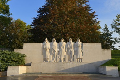 France, Meuse, Verdun, Place de la Nation, War Memorial To the children of Verdun who died for France, symbolizing the motto You can not pass