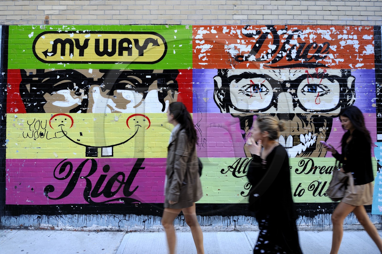 Etats-Unis, New York, Manhattan, Meatpacking district, peinture murale