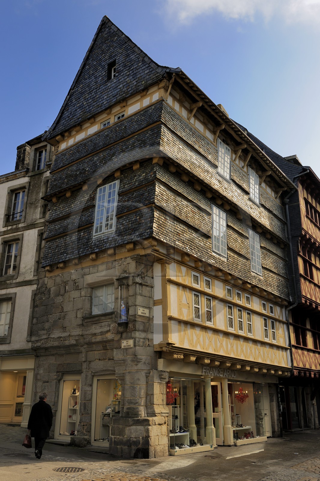 France, Finistère (29), Quimper, maison médiévale rue Kéréon