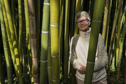 France, Gard (30), Générargues vers Anduze, Bambouseraie en Cévennes, la présidente et directrice Muriel Nègre