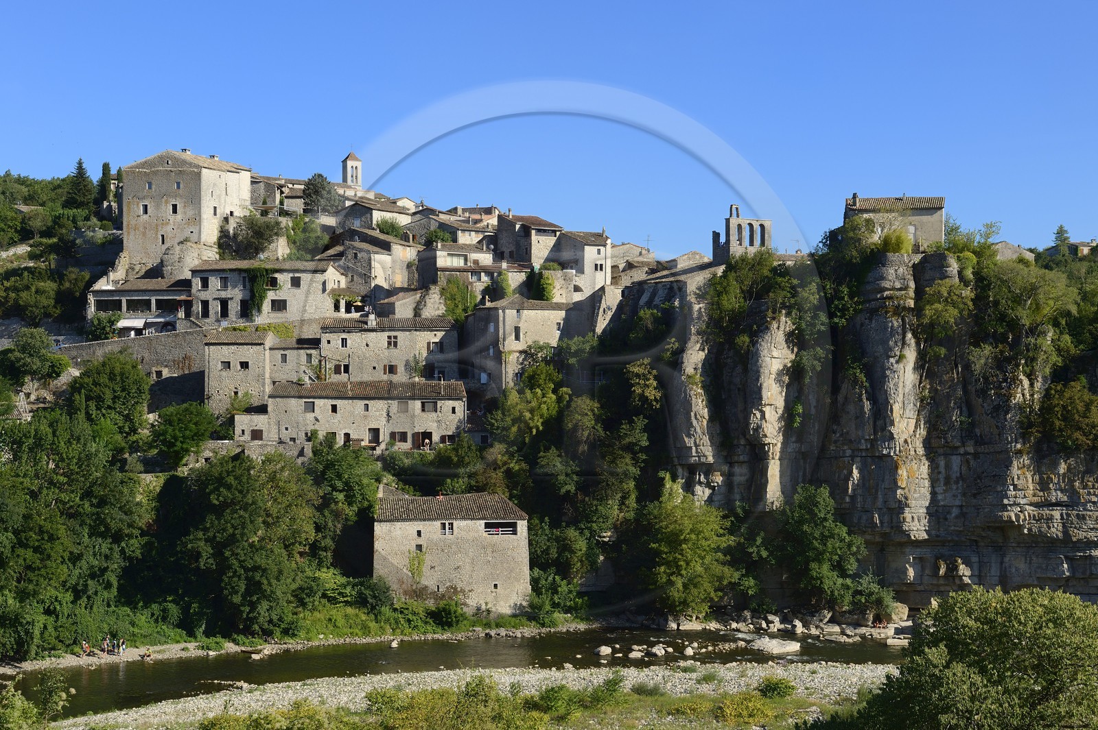 France, Ardeche, the Balazuc, labelled Les Plus Beaux Villages de France (The Most Beautiful Villages of France), overlooking the Ardeche river
