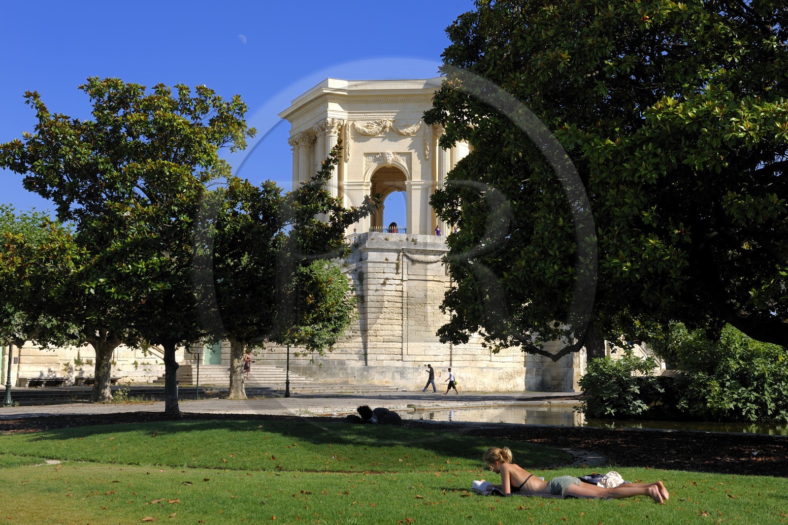 France, Hérault (34), Montpellier, le château d'eau sur la Promenade du Peyrou