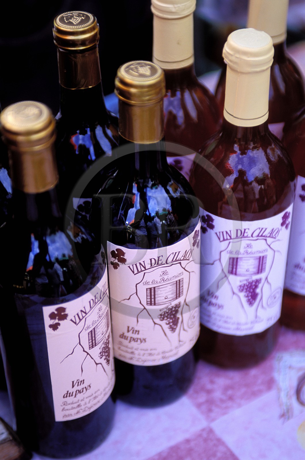 France, Reunion island (French overseas department), wine sale in Cilaos on the Saint-Pierre market