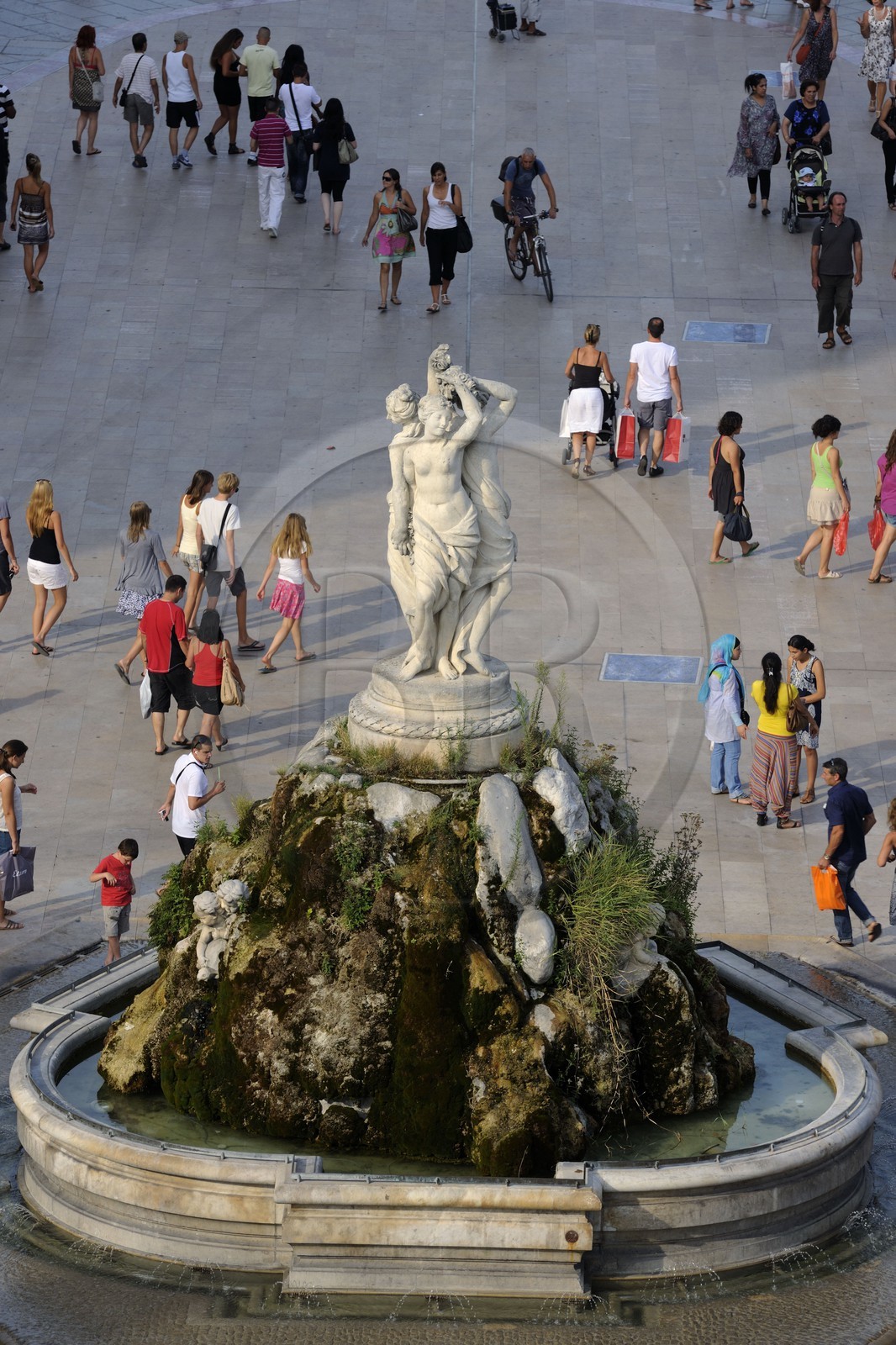 France, Herault, Montpellier, Place de la Comedie, Fontaine des Trois Graces (Fountain of Three Graces)