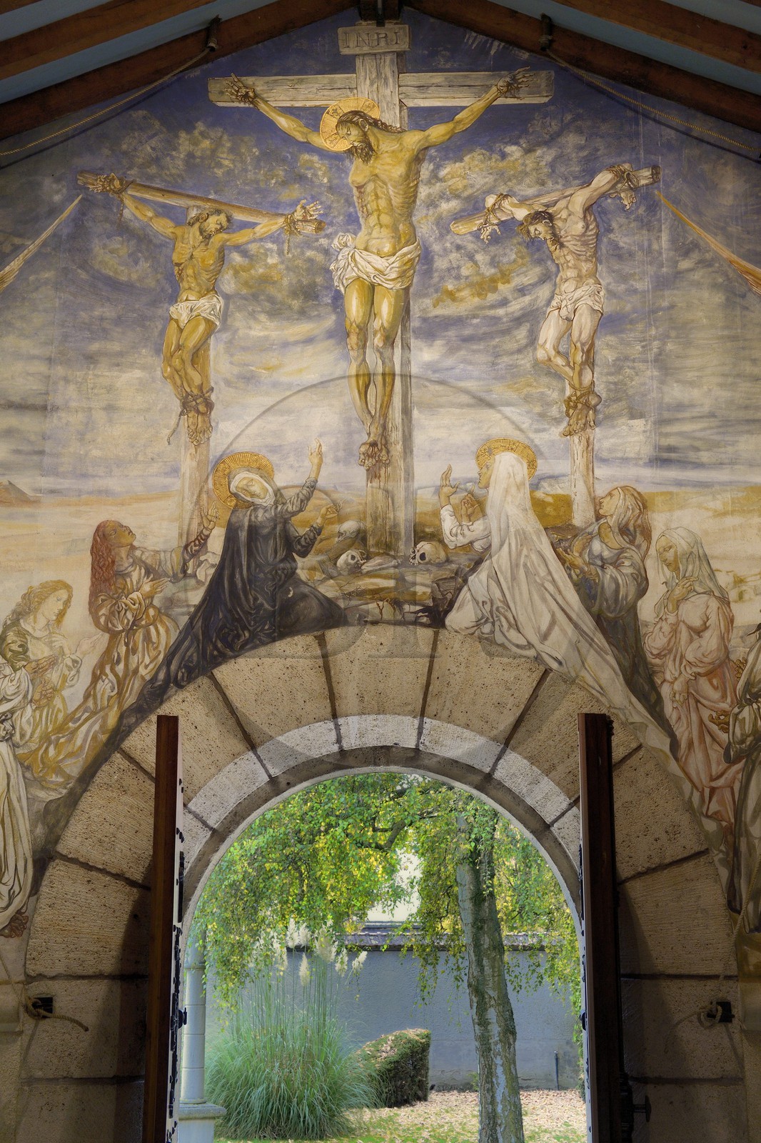 France, Marne (51), Reims, la chapelle Notre-Dame de la Paix ou chapelle Foujita, peintures de Leonard Foujita