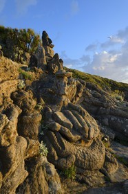 France, Ille-et-Vilaine, St Malo, Rotheneuf, stones sculpted by Foure abbot between 1870 and 1917
