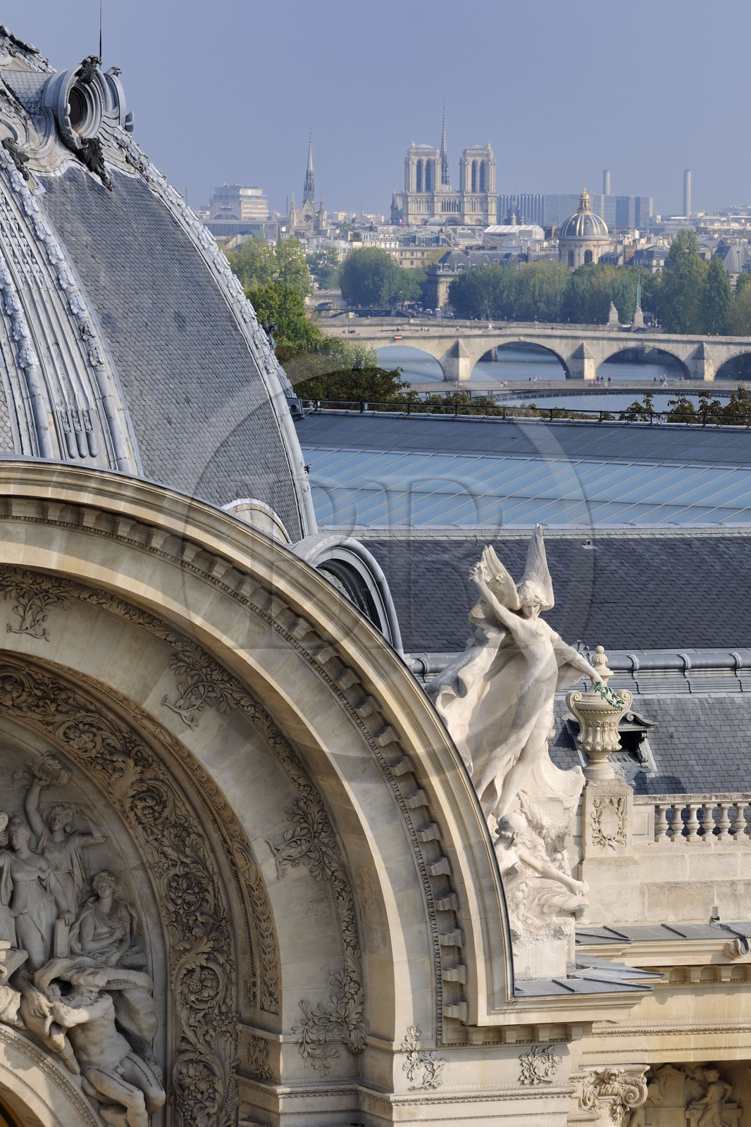 France, Paris (75), le Petit Palais, la Seine et Notre-Dame