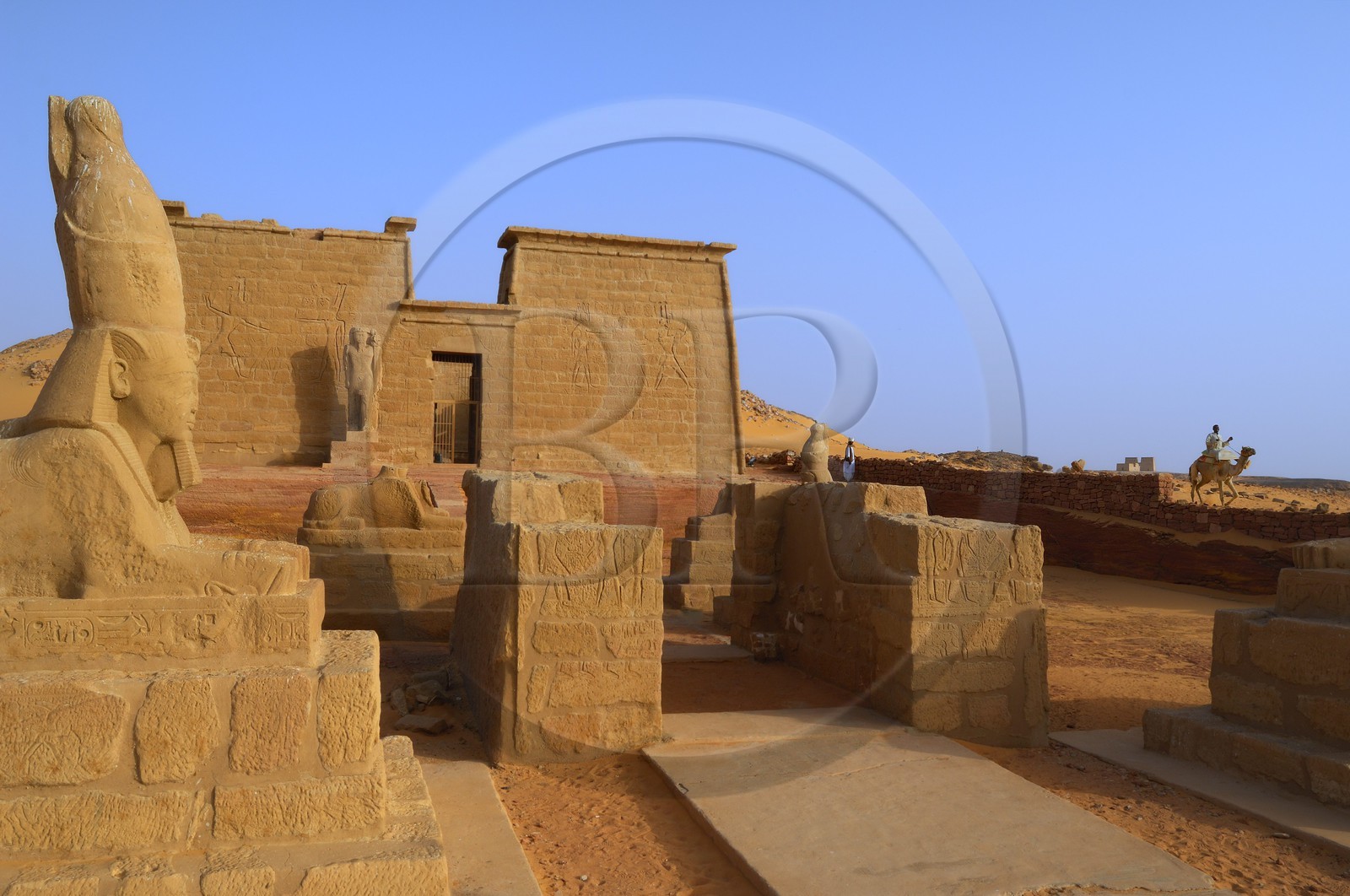 Egypt, Upper Egypt, Lake Nasser, Nubia desert, Wadi es-Sebua temple or Valley of the Lions