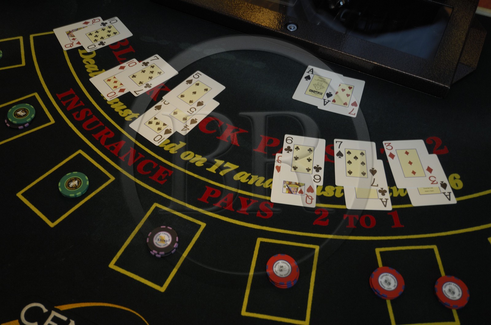 Italie, croisière à bord du Silvershadow de la compagnie Silversea, le casino, table de black jack