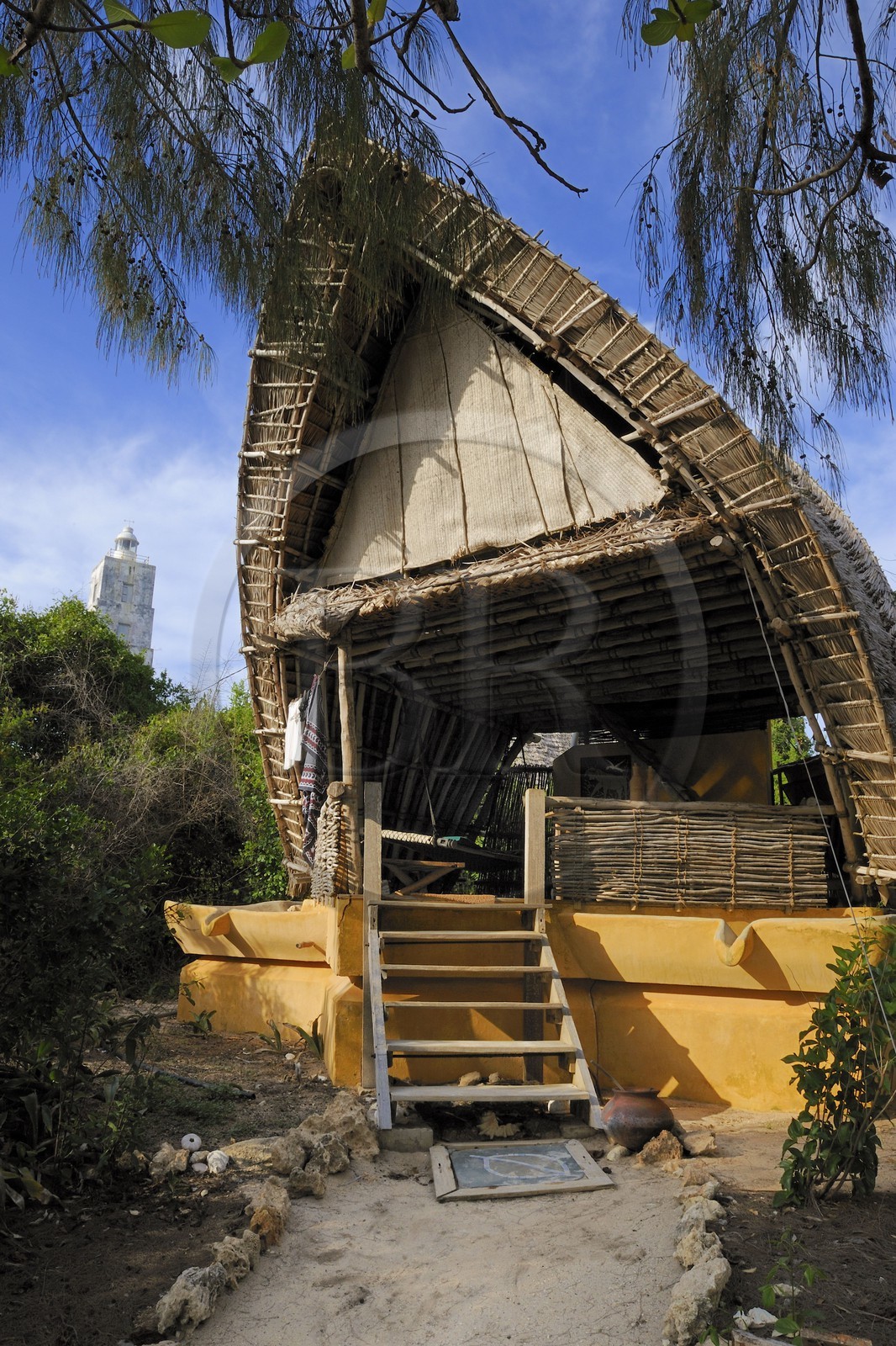 Tanzania, Zanzibar Archipelago, Unguja island (Zanzibar), west coast, Eco-bungalows from the nature reserve of  Chumbe Island Coral Park