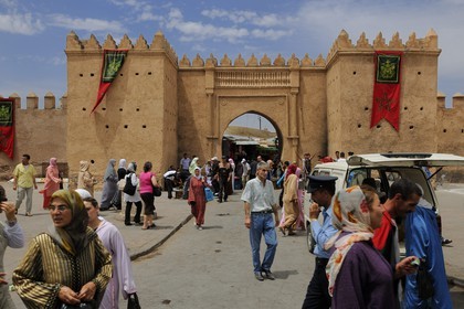 Maroc, région de l'Oriental, Oujda, la porte de la médina Bab Sidi Abdel Wahab