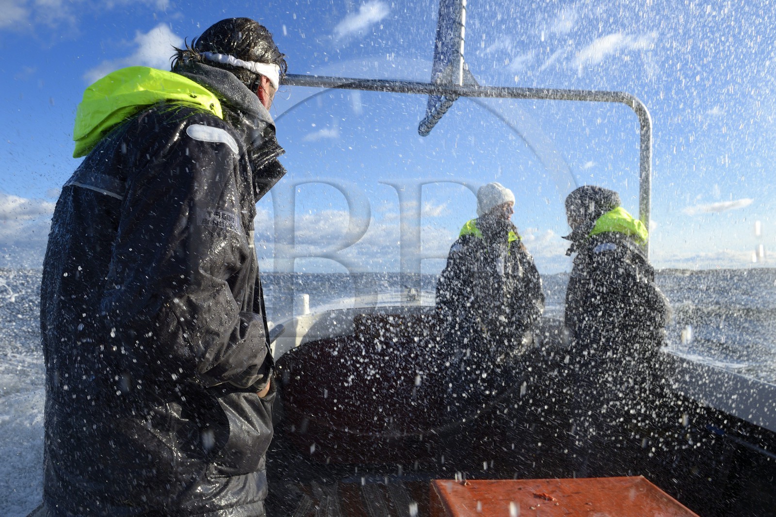 Sweden, Västra Götaland, Koster Islands, out to sea to retrieve lobster traps