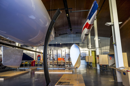 France, Morbihan (56), Lorient, Lorient La Base, ancienne base de sous-marins construite par les Allemands durant la Seconde Guerre mondiale,  Cité de la Voile Eric Tabarly