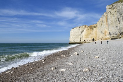 France, Seine-Maritime (76), Pays de Caux, Côte d'Albâtre, Etretat, Pointe de la Courtine, plage d'Antifer à marée basse
