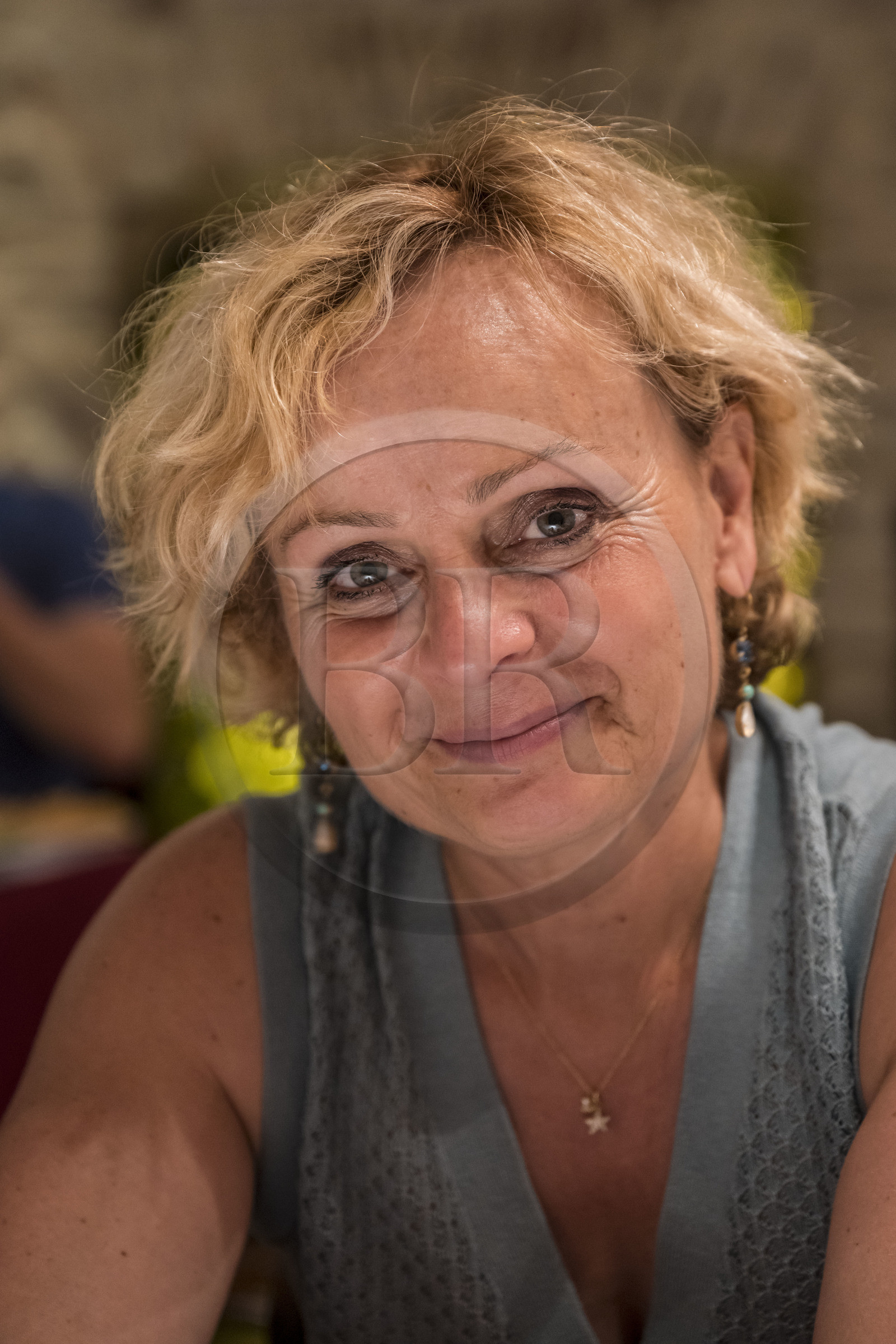 France, Alpes-Maritimes (06), Nice, vieille ville, Restaurant Acchiardo dans la Rue Droite, la dessinatrice, illustratrice et auteur de livre Sylvie T