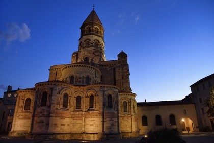 France, Haute Loire, Brioude, the Basilica of Saint-Julien de Brioude in Auvergne Romanesque style, the apse