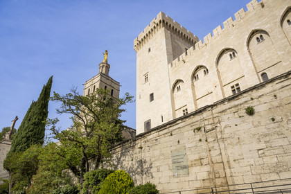 France, Vaucluse, Avignon, the Doms Cathedral and the Palais des Papes (Palace of the Popes) listed as World heritage by UNESCO