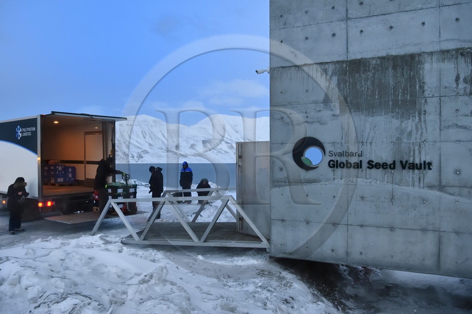 Norway, Svalbard, Spitzbergen, Longyearbyen, Svalbard Global Seed Vault (Seed Bank) provides a safety back-up for existing genebank collections, seed delivery by NordGen