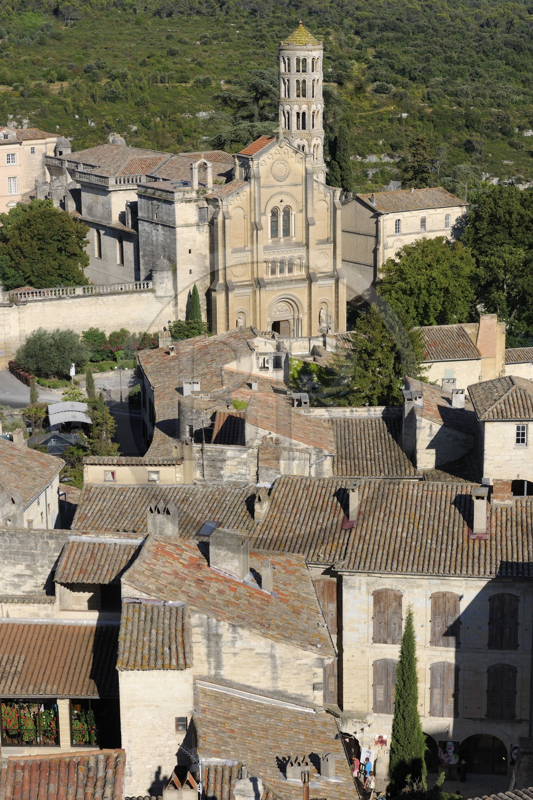 France, Gard, Uzes, cathedral Saint-Theodorit and the Fenestrelle tower