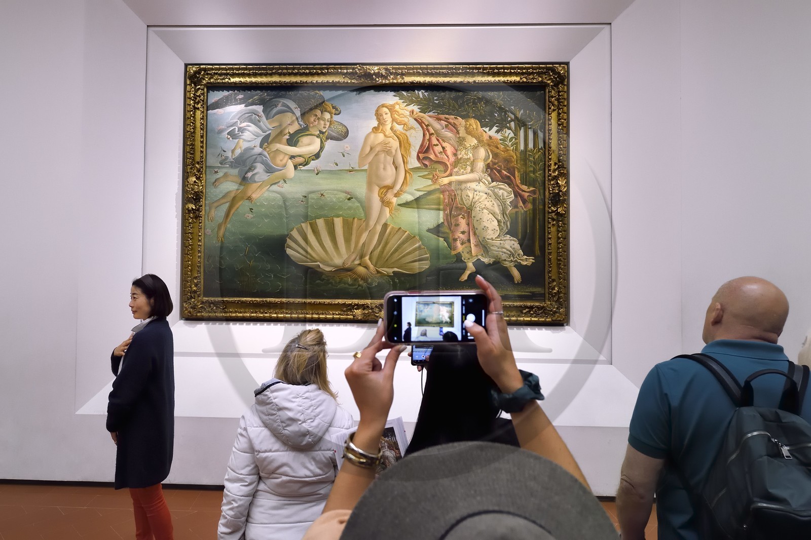 Italie, Toscane, Florence, centre historique classé Patrimoine Mondial de l'UNESCO, musée de la Galleria degli Uffizi (galerie des Offices), Sandro Botticelli, la naissance de Vénus (la nascita di Venere) peint en 1485