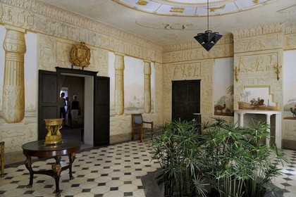 Italie, Toscane, l’Ile d’Elbe, San Martino, la Villa Napoleonica achetée par Napoléon 1er lors de son exile, les appartements de la villa de l'Empereur, salon egyptien