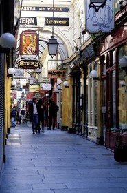 France, Paris, Panoramas Passage which leads to the Montmartre Boulevard