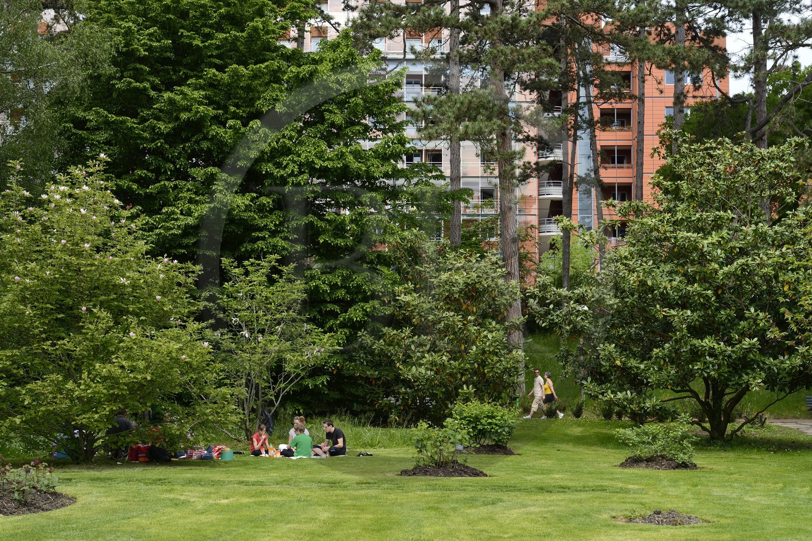 France, Rhône (69), Lyon,  le parc de la Tête d' Or et la Cité Internationale en arrière plan