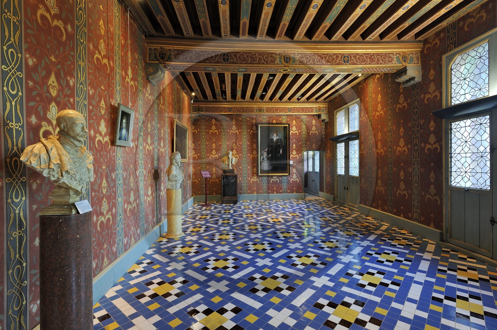 France, Loir et Cher, Loire Valley listed as World Heritage by UNESCO, Chateau de Blois, hall of queen Catherine de Medicis