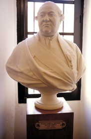 France, Var, Saint Tropez, bust of Suffren at the citadel (from the 16th century) converted to a Navy Museum