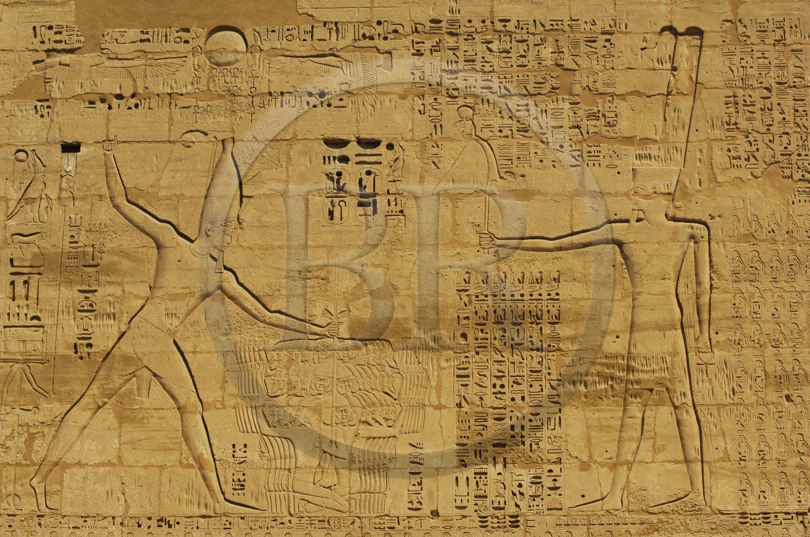 Egypte, Haute Egypte, vallée du Nil, environs de Louxor, nécropole thébaine classée Patrimoine Mondial de l'UNESCO, Thèbes Ouest, Medinet Habou, temple de Ramses III