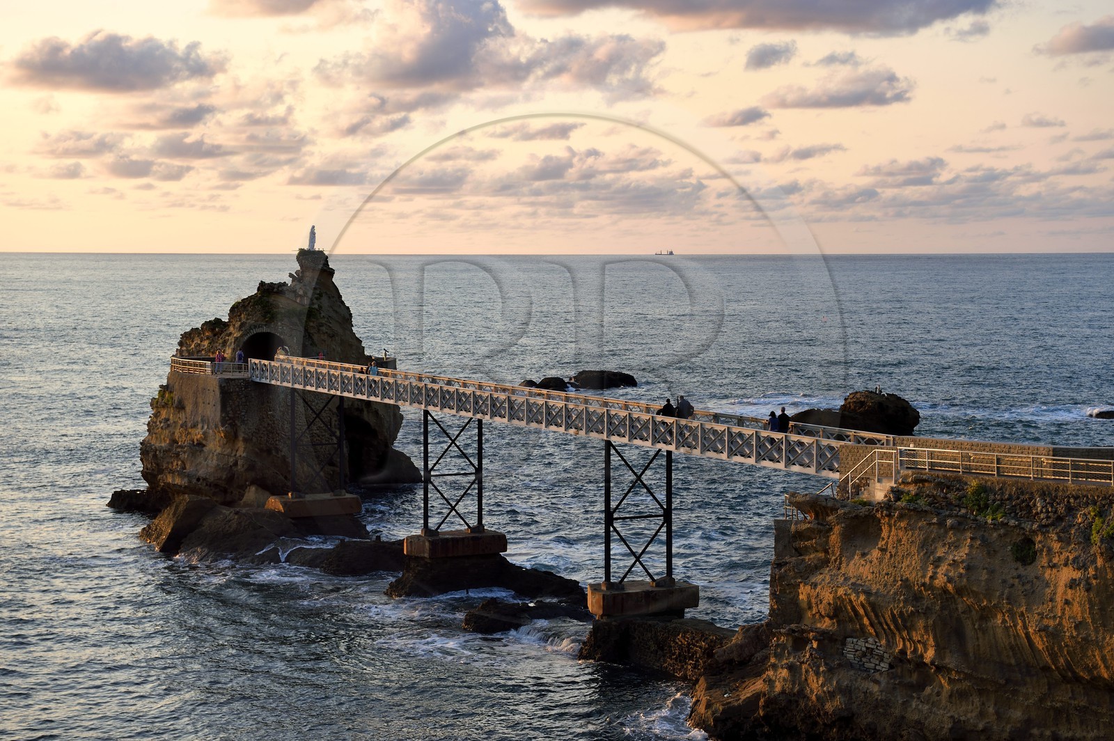 France, Pyrenees Atlantiques, Basque Country, Biarritz, the Rocher de la Vierge (Virgin rock)