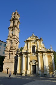 France, Haute Corse, Castagniccia, village of La Porta, baroque church of St. John the Baptist