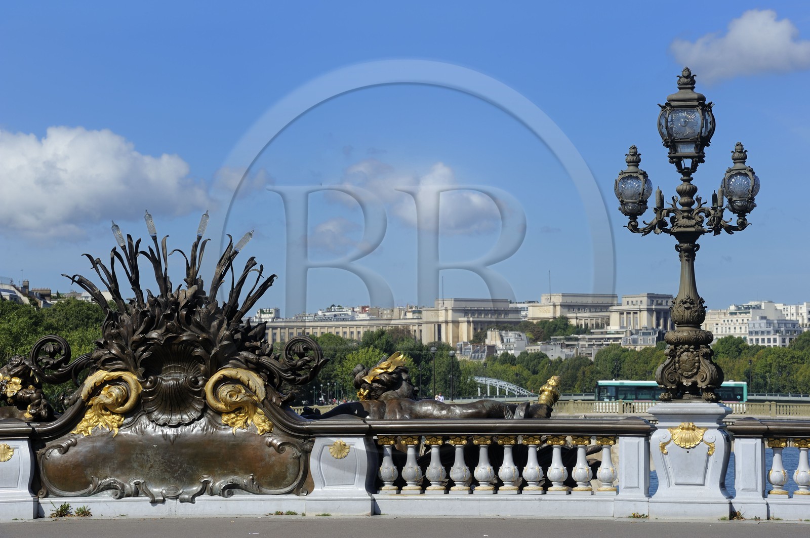 France, Paris (75), pont Alexandre III et le Trocadero en arrière plan